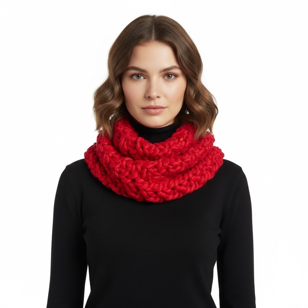 NWOT Mossimo Chunky Knit Infinity Scarf Red